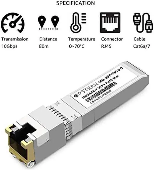 Alt view image 2 of 5 - OPSTRAN 10GBASE-T SFP+ to RJ45 Copper Transceiver Module Compatible with Fortinet FN-TRAN-SFP+GC FS-TRAN-SFP+GC 10G SFP+ 80m Cat6a/7