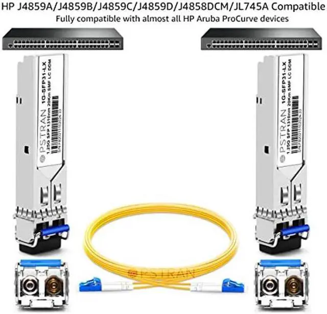 Alt view image 4 of 5 - OPSTRAN 1000BASE-LX/LH SFP Optical Transceiver Module Compatible with HPE Aruba J4859D J4859DCM JL746A /ProCurve J4859C J4859B J4859A 1310nm 20km DDM Duplex LC SMF 4 Pack