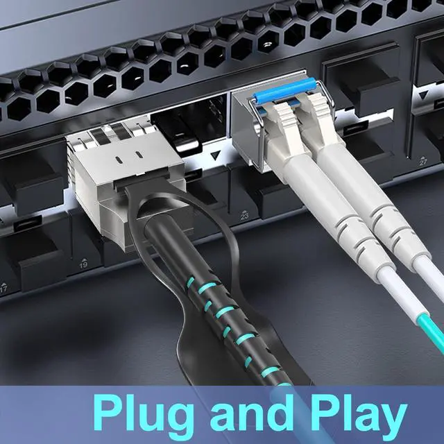 Alt view image 4 of 5 - FLYPROFiber- 10G AOC Cable, SFP+ to SFP+ Active Optical Fiber Cable, OM3 MMF Direct-Attach Fiber Assemblies for Cisco, Ubiquiti UniFi, Supermicro, Mikrotik, 20M(65.6ft)