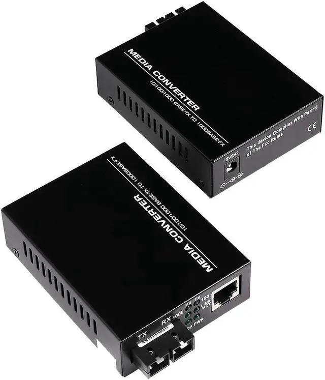 Main image of (A Pair of Bidi) Single Mode Dual SC Fiber Gigabit Fast Ethernet Media Converter, Mini 1x 10/100/1000Base-T RJ45 to 1000Base-SC Slot Converter Transceiver, up to 30km 1310-nm, AC 100V~240V