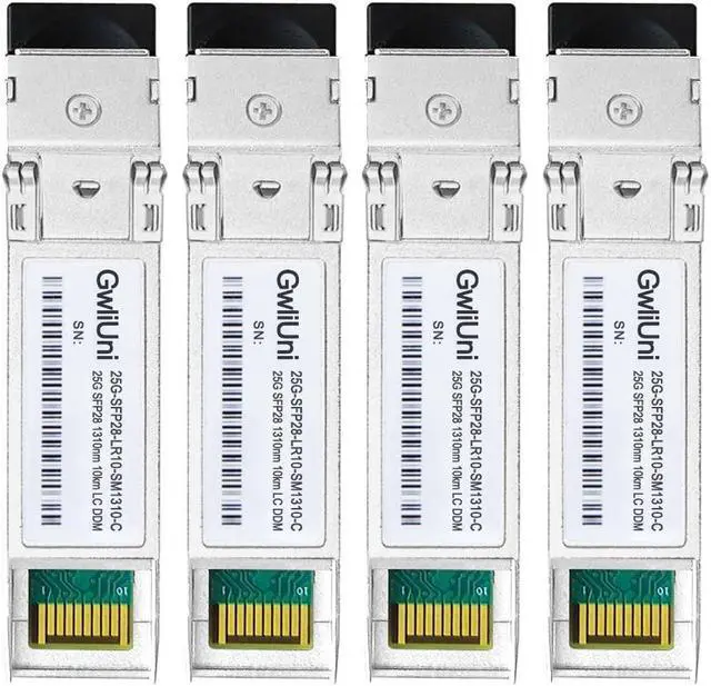 Main image of 4Pcs 25G SFP28 Single Mode Fiber Module Network Transceiver, LR SM1310nm 10km, Duplex LC for Data Center Switch, Router, Firewall, Server etc.,