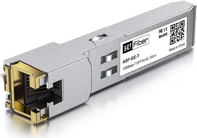 Alt view image 3 of 5 - H!Fiber.com SFP Copper RJ45 Transceiver Gigabit Module 1000Base-T Compatible for Ubiquiti UF-RJ45-1G, 100m Reach, 10 Pack