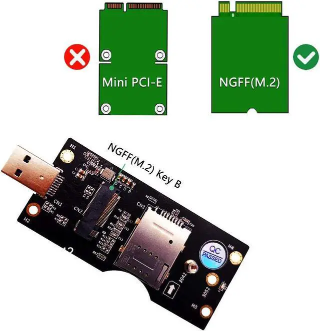 Alt view image 3 of 5 - NGFF(M.2) to USB 3.0 Adapter with SIM 8pin Card Slot for 3G/4G/5G Module