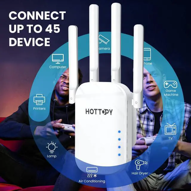 Alt view image 2 of 5 - WiFi Booster Wireless Router with Plug and Play Design