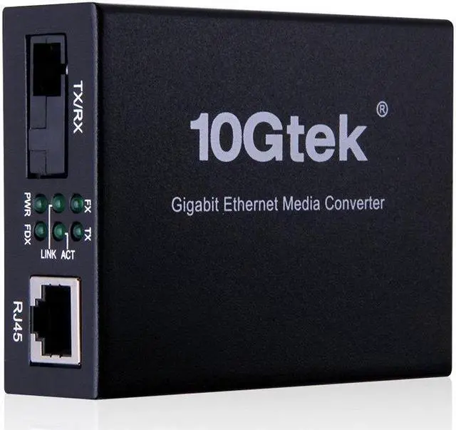Alt view image 5 of 5 - A Pair of Gigabit Ethernet Single-Mode SC Fiber Bidi Media Converter, Built-in BiDi SFP B LX Fiber Module, 1310nm/1550nm, SMF, up to 20-KM, SC Fiber to 10/100/1000Base-TX (UTP/STP/Cat5e/Cat6 RJ45)