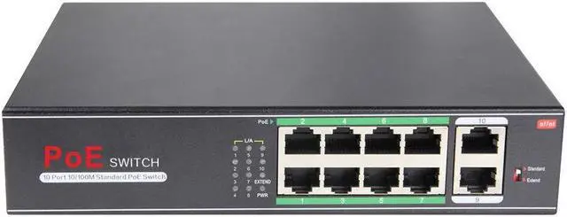 Main image of IPCC-1108PL 10-Port 10/100Mbps Desktop Switch with 8 PoE Port Isolated 820 ft Extened Distance
