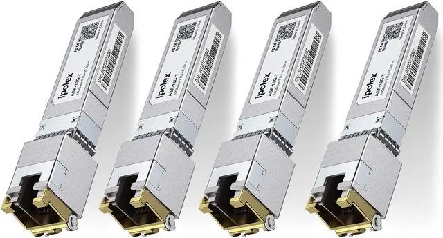 Main image of 1.25/2.5/5/10G SFP+ to RJ45 Transceiver, 10GBase-T Copper SFP+ Module, 10Gb Ethernet Adapter for Cisco SFP-10G-T-S, Ubiquiti UniFi UACC-CM-RJ45-MG, Mikrotik, Netgear, TP-Link,Synology and More, 4 Pack