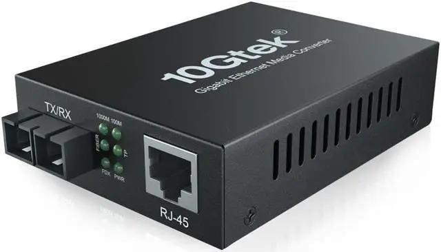 Main image of Gigabit Ethernet Media Converter, Built-in Multi-Mode SC SFP Fiber Module, 1310nm, MMF, Duplex, up to 2-KM, Dual SC Fiber to 10/100/1000Base-TX (UTP/STP/Cat5e/Cat6 RJ45)
