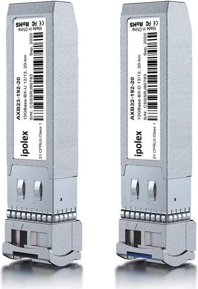 Alt view image 4 of 4 - ipolex a Pair of 10GBase-BIDI Transceiver Compatible with Cisco SFP-10G-BXD-I/SFP-10G-BXU-I, 10G SFP+ BiDi 1330nm-TX/1270nm-RX, SMF, up to 20 km, for Cisco, Ubiquiti UniFi, Netgear,D-Link and More
