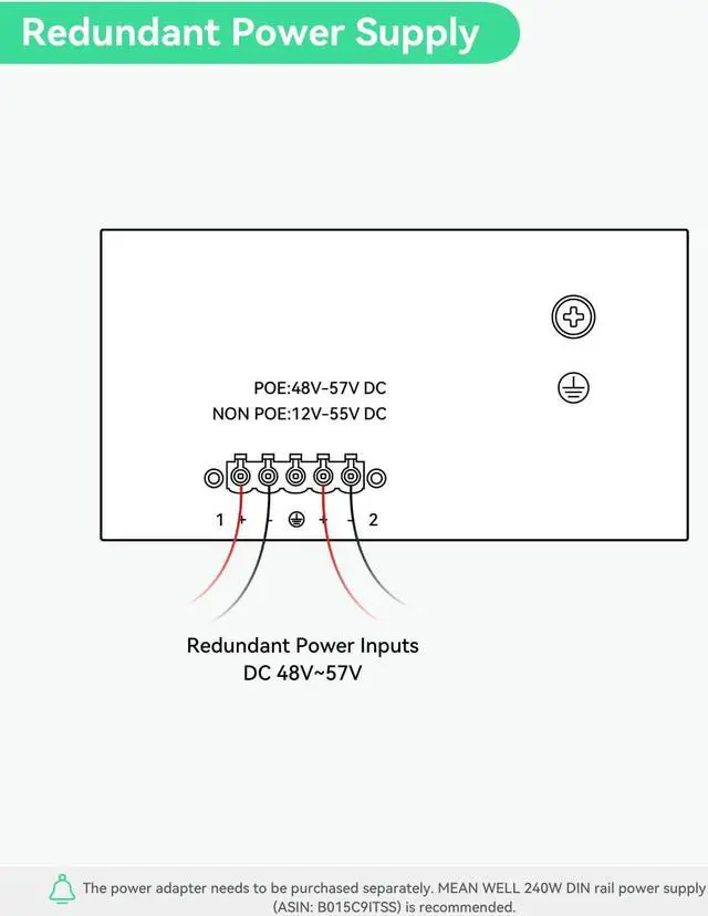Alt view image 3 of 5 - LINOVISION Industrial 8 Ports Remote Cloud Managed PoE Switch with 4 SFP Uplinks, Full Gigabit PoE Switch, IEEE802.3af/at, PoE Budget 180W, Support Remote PoE Ports Manageable