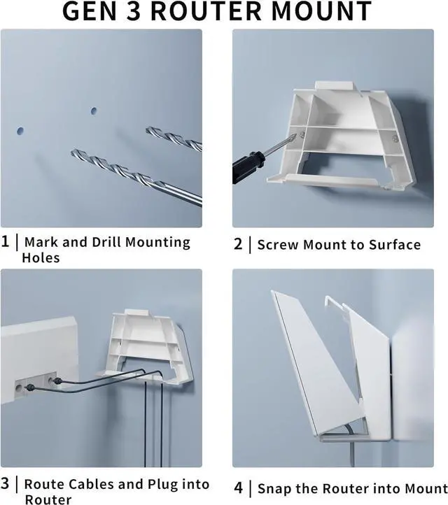 Alt view image 5 of 5 - Starlink Gen 3 Router Wall Mount Kit with Power Supply Mounting Bracket