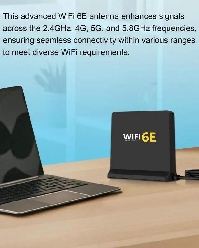 Alt view image 3 of 5 - 12dBi WiFi Antenna 6E Tri-Band TS9 Antenna for Enhanced 2.4GHz 5G and 5.8G Signals with 6FT Extension Cable Connector Magnetic Base Compatible with Nighthawk m6