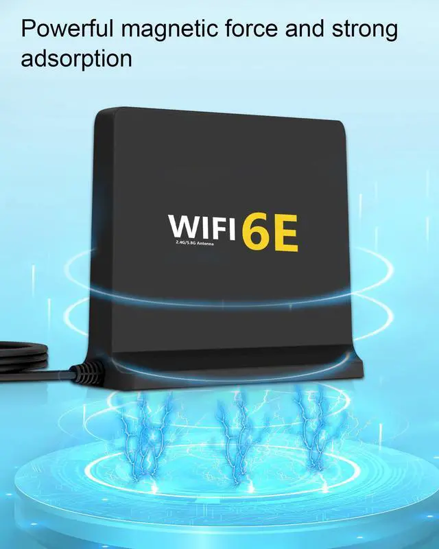 Alt view image 5 of 5 - 12dBi WiFi Antenna 6E Tri-Band TS9 Antenna for Enhanced 2.4GHz 5G and 5.8G Signals with 6FT Extension Cable Connector Magnetic Base Compatible with Nighthawk m6