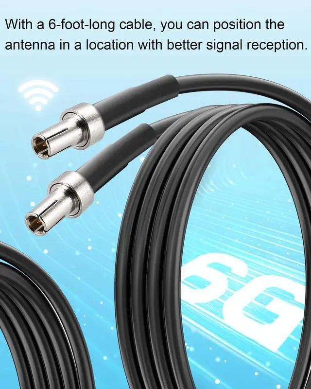 Alt view image 4 of 5 - 12dBi WiFi Antenna 6E Tri-Band TS9 Antenna for Enhanced 2.4GHz 5G and 5.8G Signals with 6FT Extension Cable Connector Magnetic Base Compatible with Nighthawk m6