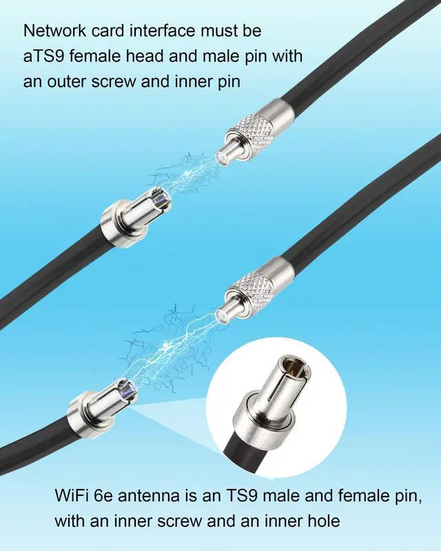 Alt view image 2 of 5 - 12dBi WiFi Antenna 6E Tri-Band TS9 Antenna for Enhanced 2.4GHz 5G and 5.8G Signals with 6FT Extension Cable Connector Magnetic Base Compatible with Nighthawk m6