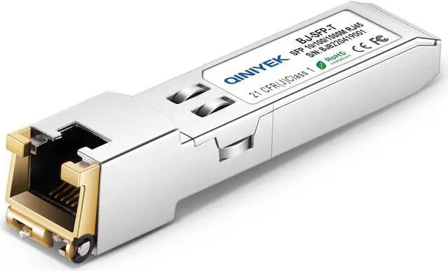 Alt view image 2 of 5 - QINIYEK 2Pack 10/100/1000BASE-T RJ45 Copper SFP Ethernet Module, Gigabit SFP to RJ45 Mini-GBIC Transceiver for Cisco GLC-T/SFP-GE-T/GLC-TA, Mikrotik SRJ01, Netgear, Supermicro, up to 100m