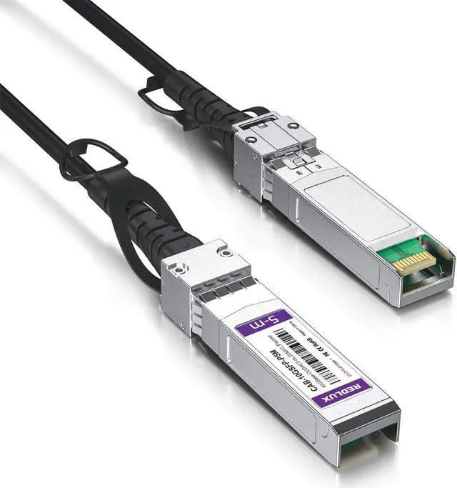 Alt view image 2 of 5 - REDLUX 10G SFP+ DAC Passive Cable, SFP+ to SFP+ Direct Attach Copper Twinax Cable for Cisco SFP-H10GB-CU5M, Ubiquiti UACC-DAC-SFP10, TP-Link, Meraki, Mikrotik, Fortinet, D-Link and more, 5-meter(16ft)