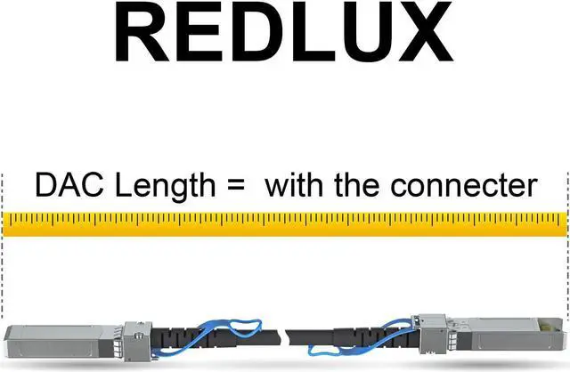 Alt view image 3 of 5 - REDLUX 10G SFP+ DAC Passive Cable, SFP+ to SFP+ Direct Attach Copper Twinax Cable for Cisco SFP-H10GB-CU5M, Ubiquiti UACC-DAC-SFP10, TP-Link, Meraki, Mikrotik, Fortinet, D-Link and more, 5-meter(16ft)