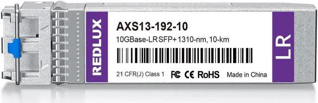 Alt view image 2 of 5 - Pack of 2, REDLUX 10G SFP+ Transceiver, 10G-LR SFP+ Module, 1310nm SMF, Dual LC connector, up to 10 KM, Compatible for Cisco SFP-10G-LR, Meraki, Ubiquiti UniFi UF-SM-10G, TP-LINK, Netgear and More
