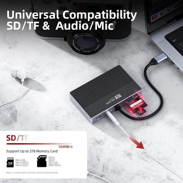 Alt view image 5 of 5 - USB C Docking Station,[100W Blast Fast Charge] Multi USB C Hub 7 in 1,4K HDMI VGA USB 3.0 5Gbps Data Ports SD/TF Card Reader 3.5mm Audio/Mic,Compatible for MacBook, Chromebook, XPS, and USB C Laptop