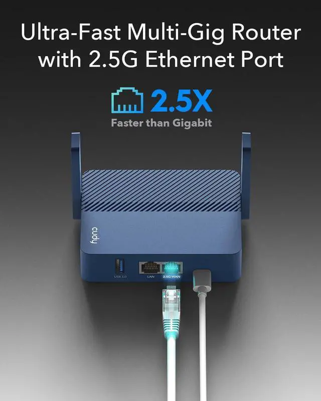 Alt view image 2 of 5 - Cudy TR3000 Pocket-Sized Wi-Fi 6 Wireless 2.5Gb Travel Router | WiFi Router | OpenVPN, Wireguard, Connect to Public & Hotel Wi-Fi login Page, RV