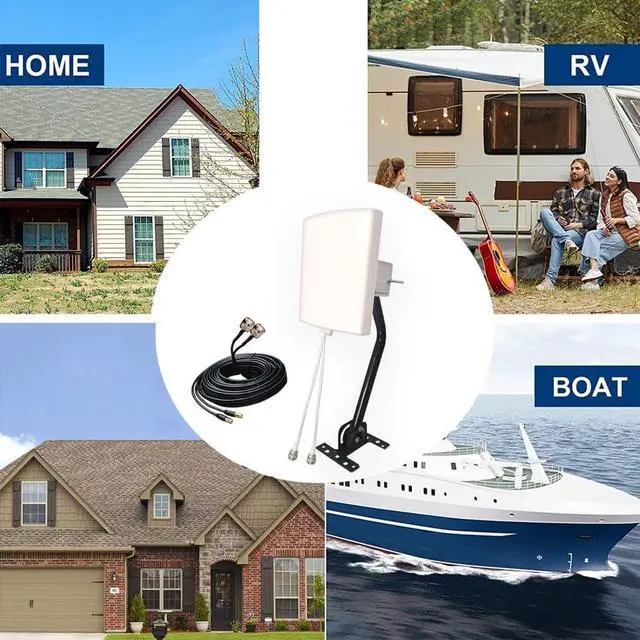 Alt view image 5 of 5 - SignalPlus Outdoor 2x2 MIMO Directional WiFi Antennas Long Range 2.4GHz/ 5.8GHz External Panel WiFi Antenna Kit for WiFi Router/Wireless Access Point/Camera with Detachable Antennas (Full Kit)