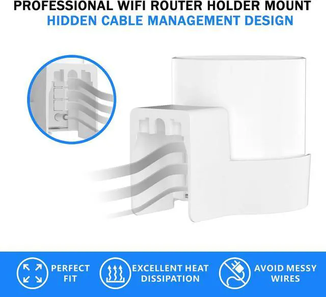 Alt view image 4 of 5 - SONGCHEER-Router Shelf Wall Mount for Tp Link Deco X20 X50 X60 X55 Deco Mesh WiFi 6 WiFi Router Holder Stand Bracket Shelf Cable Organizer with Screw Mounting Kit (3Pack)