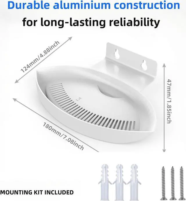 Alt view image 2 of 5 - SONGCHEER Wall Bracket for Eero Max 7 Aluminum Alloy Max 7 Wall Mount Sturdy and Durable Space Saving Wall Mount Holder Compatible with Max 7 Mesh WiFi Router (White-3Pack)