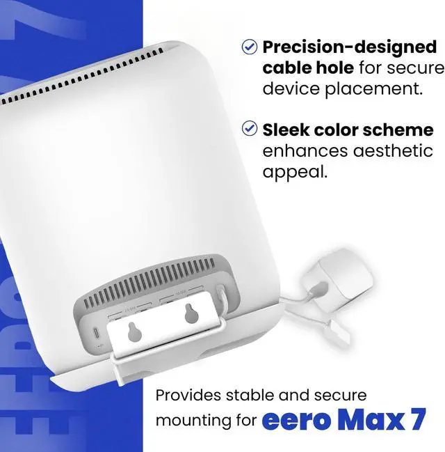 Alt view image 5 of 5 - SONGCHEER Wall Bracket for Eero Max 7 Aluminum Alloy Max 7 Wall Mount Sturdy and Durable Space Saving Wall Mount Holder Compatible with Max 7 Mesh WiFi Router (White-3Pack)