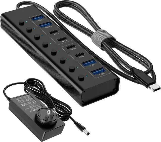 Main image of USB C Docking Station 8IN 1 Aluminum Powered USB HUB