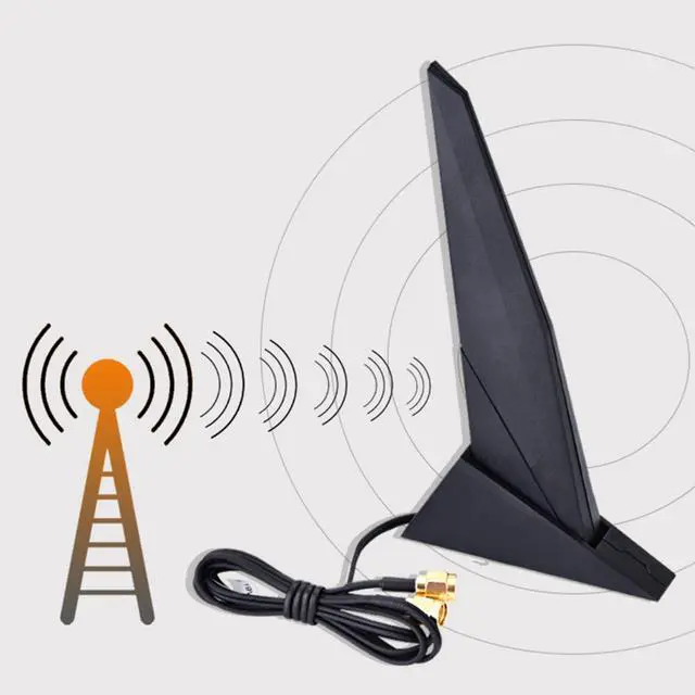 Alt view image 2 of 5 - Dual Band WiFi Antenna 2.4GHz 5GHz RP-SMA Magnetic Base Adapter Antenna with 2.7ft Extension Cable for ASUS Z390 Z490 X570 Motherboard 2T2R PCI-E Bluetooth Network Router