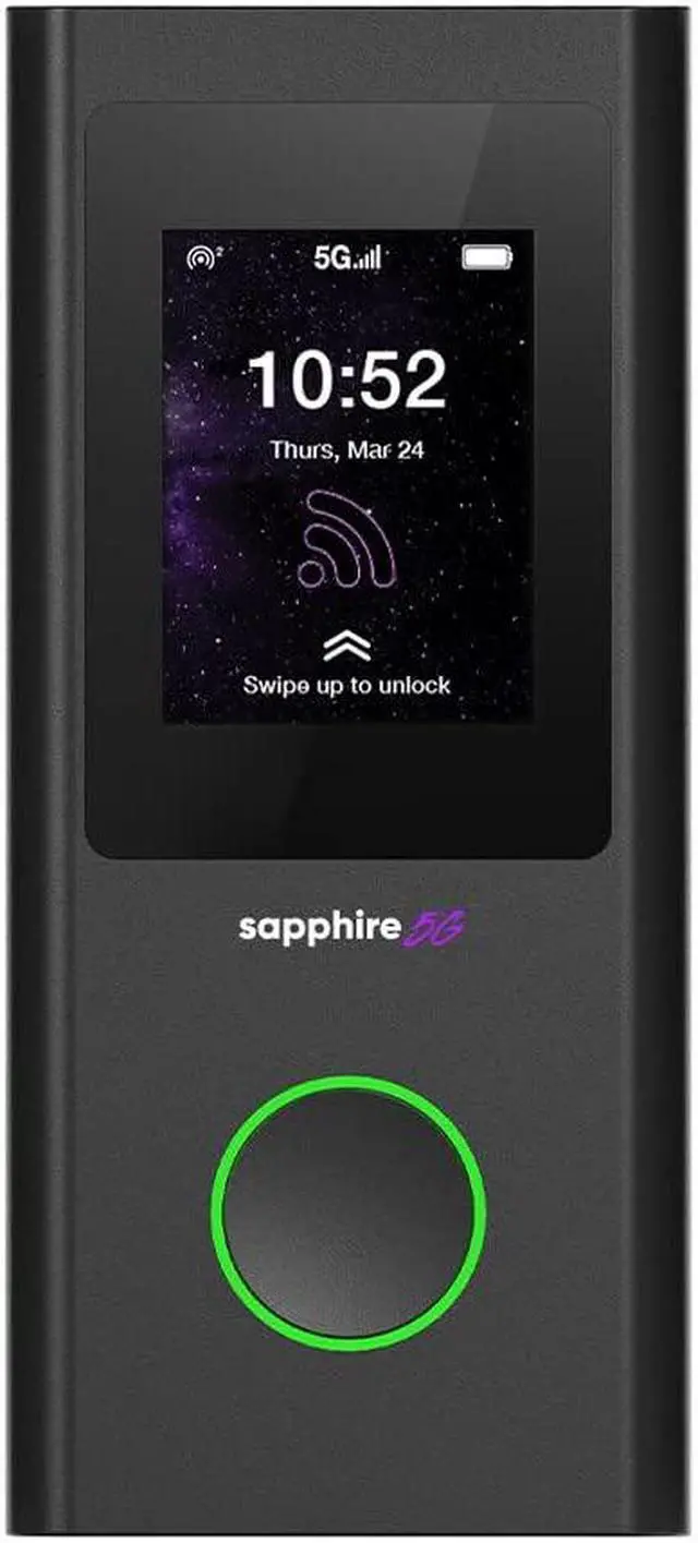 Main image of TravelWifi Sapphire 5G Mobile Hotspot, Portable WiFi Hotspot for Travel, CloudSIM Technology, Large Touch Screen, Network Congestion Monitoring, Preloaded 5GB Free Global Data, Optional Sim Card Slot