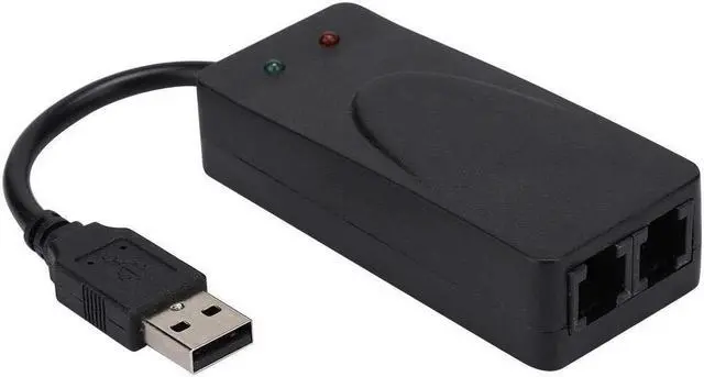 Alt view image 2 of 5 - V BESTLIFE Dual Ports USB2.0 56K Voice Fax Data External V.90 V.92 Modem for Win 7/Win 8/Win 10/Win XP, Support Auto-Dial/Tone and Pulse Dialing/Auto Answer