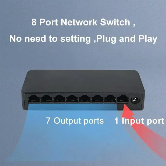 Alt view image 2 of 5 - VSVABEFV 8-Port Gigabit Ethernet Switch |Low-Power |Plug and Play |100/1000M| RJ45 LAN Hub Auto MDI/MDIX |Portable Design |Traffic Optimization