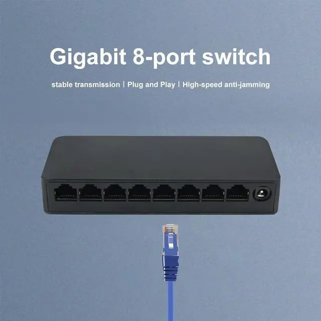 Alt view image 3 of 5 - VSVABEFV 8-Port Gigabit Ethernet Switch |Low-Power |Plug and Play |100/1000M| RJ45 LAN Hub Auto MDI/MDIX |Portable Design |Traffic Optimization
