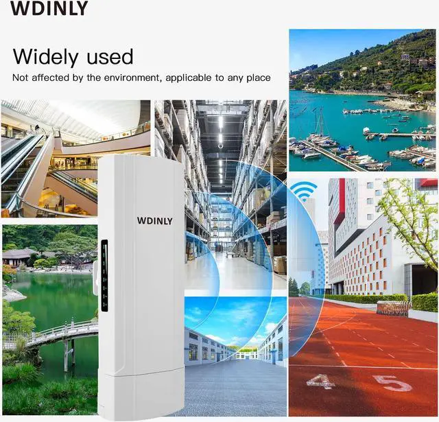 Alt view image 5 of 5 - 5KM Wireless Bridge Outdoor for Network Extend, 5.8G Point to Point WiFi Bridge Long Range with 14dBi High Gain Antenna, PoE Powered, for Starlink WiFi Extender/Surveillance Camera, 2 RJ45 Port