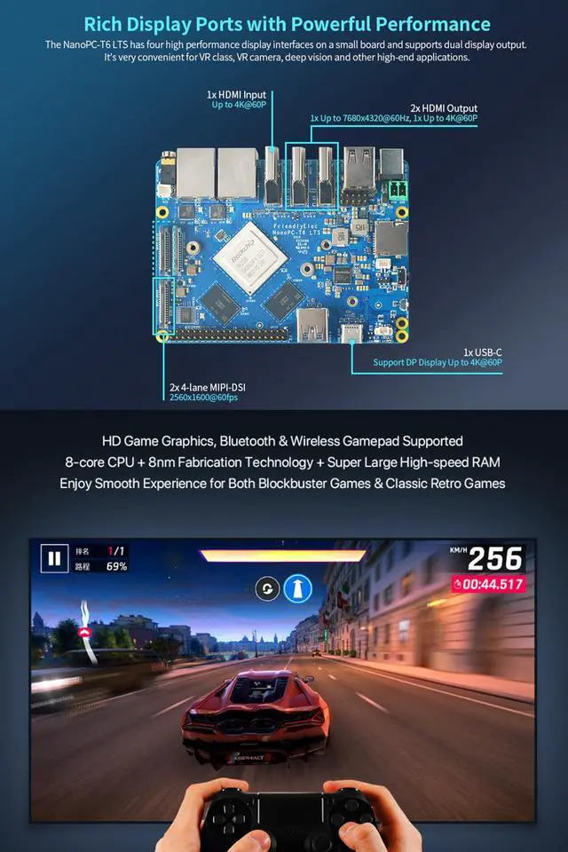 Alt view image 5 of 5 - NanoPC-T6 LTS Mini Computer WiFi Router, Office Home Smart IoT Gateway, Rockchip RK3588 CPU 6Tops NPU, with 2X PCle 2.5G Ethernet Port for AI Edge computing, Support M.2 NVMe SSD Module (4+32GB)