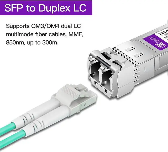 Alt view image 2 of 5 - XZSNET 10GBASE-SR SFP+ Transceiver, 10G SFP+ to LC Multimode Fiber Module Compatible with Cisco SFP-10G-SR, Ubiquiti UniFi UF-MM-10G, Mikrotik S+85DLC03D, Meraki, Netgear, D-Link and More, 2 Pack