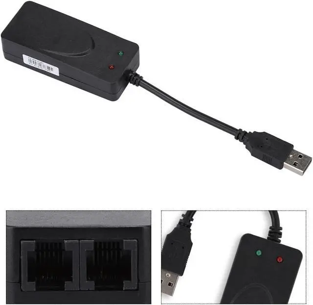 Alt view image 5 of 5 - Fax Modem, Dual Port USB2.0 56K External Modem Driver, Dual Port Modem USB Modem, USB 56K External Dial Up Voice Fax Data Modem Fit for Win7 Win8 Win10 XP