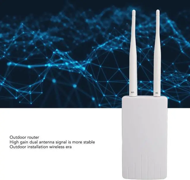 Alt view image 3 of 5 - Outdoor 4G LTE POE WiFi Router SIM Card Slot - Connects Up to 10 Devices, 300Mbps Unlocked Modem - European Compatible, 2 Antennas for Extended Range (US Plug)
