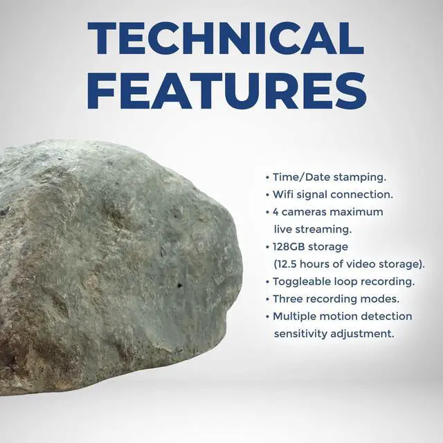 Alt view image 3 of 5 - SPY ASSOCIATES Fake Decorative Rock Hidden Camera  Wireless Outdoor Security Protection with Motion Sensor  720P HD Mini Surveillance Capture for Home & Property Protection