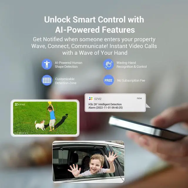 Alt view image 5 of 5 - EZVIZ Two-Way Call 2.5K Outdoor Cameras for Home Security Outside, WiFi Surveillance Camera, No Subscription with Color Night Vision, IP67 Waterproof, Motion Detection, Custom Voice Alerts, Alexa