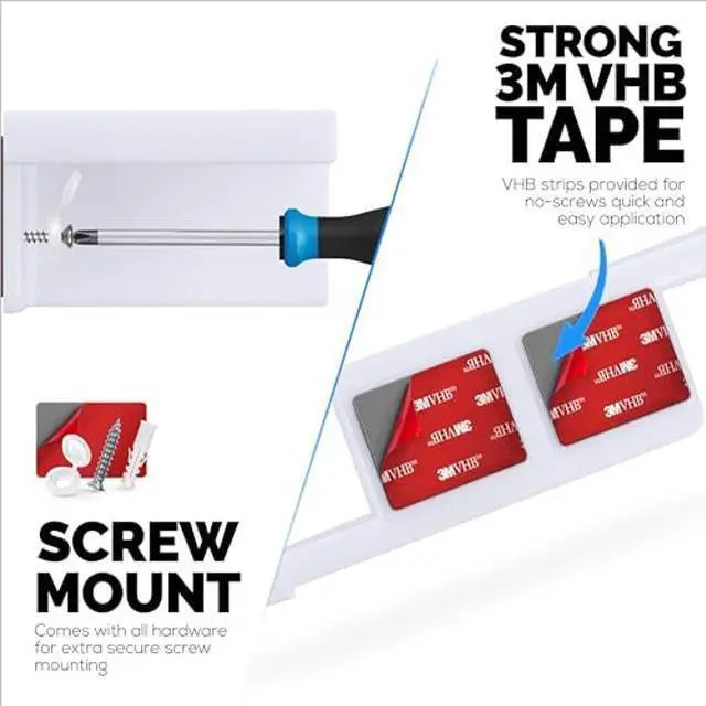 Alt view image 3 of 5 - BRAINWAVZ Drill Free Small Wall Mount Shelf for Security Cameras, Baby Monitors, Speakers, Routers, Plants & More, Strong Adhesive, Easy to Install, No Mess