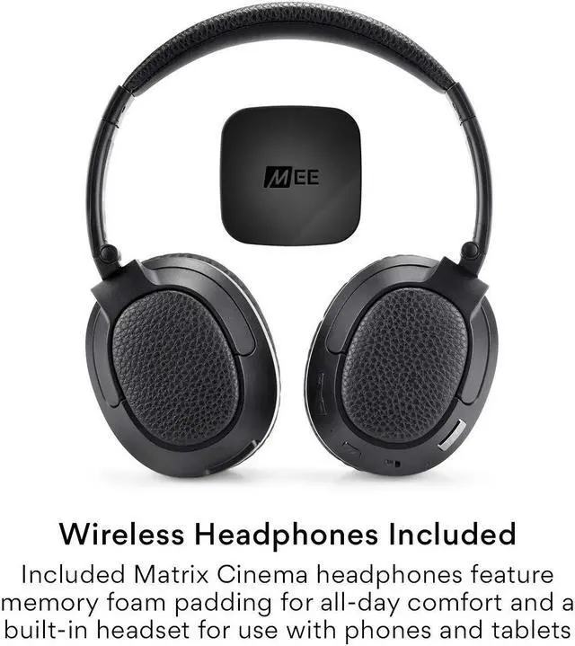 Alt view image 5 of 5 - MEE audio Connect T1CMA Bluetooth Over-Ear Wireless Headphones Headset for TV with no Audio Delay; includes Transmitter (Optical/AUX/RCA) and CinemaEAR Audio Enhancement for Seniors & Hard of Hearing