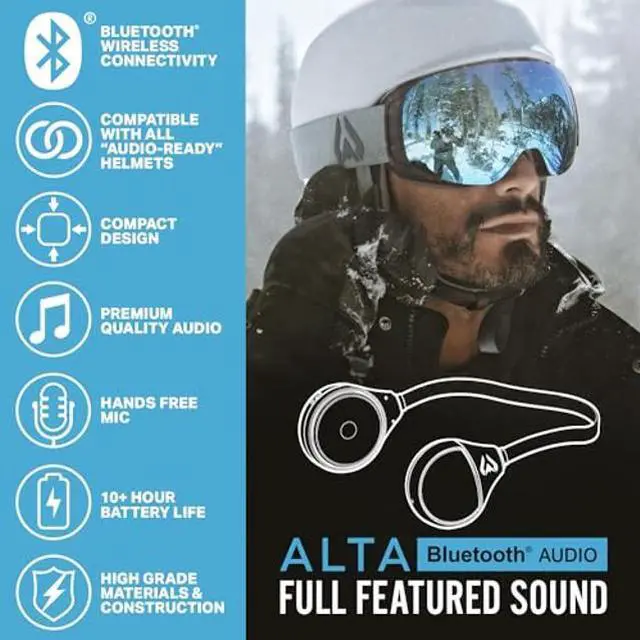 Alt view image 2 of 5 - Wildhorn Alta Wireless Bluetooth, Drop-in Headphones - HD Speakers Compatible Any Audio Ready Ski/Snowboard Helmet Headphones. Glove Friendly Controls, Microphone for Hands-Free Calls