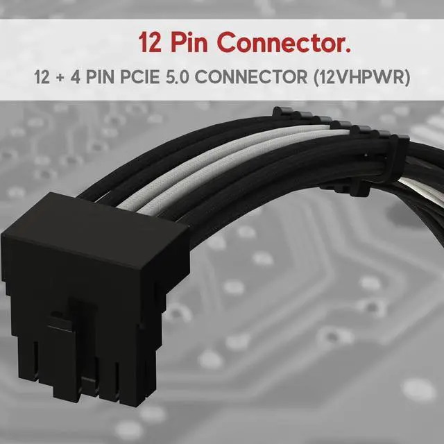 Alt view image 2 of 5 - LINKUP - AVA Right Angle PCIE 5.0 16Pin (12+4) to 3x8Pin | 16AWG Sleeved | Compatible with RTX50 RTX40 RTX30 FE FE | Designed for Corsair/ThermalTake PSUs Only | 70cm