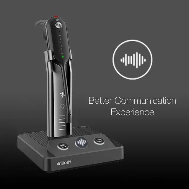 Alt view image 4 of 5 - Yealink WH63 Zoom Workplace Certified Headset with Headphones Stand Charger, Connects to Deskphone, PC, Made For Video Meeting on Teams, Zoom, RingCentral, Webex, Meet, Global Teck Microfiber Included