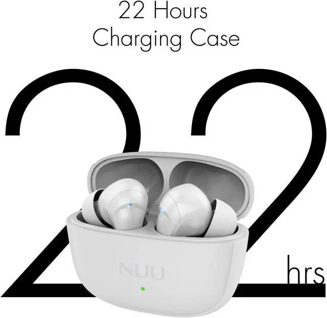 Alt view image 2 of 5 - NUU Buds A | Active Noise Cancelling Wireless Earbuds | 30 Hours Playtime | Pearl White, Compatible with Bluetooth, Auriculares