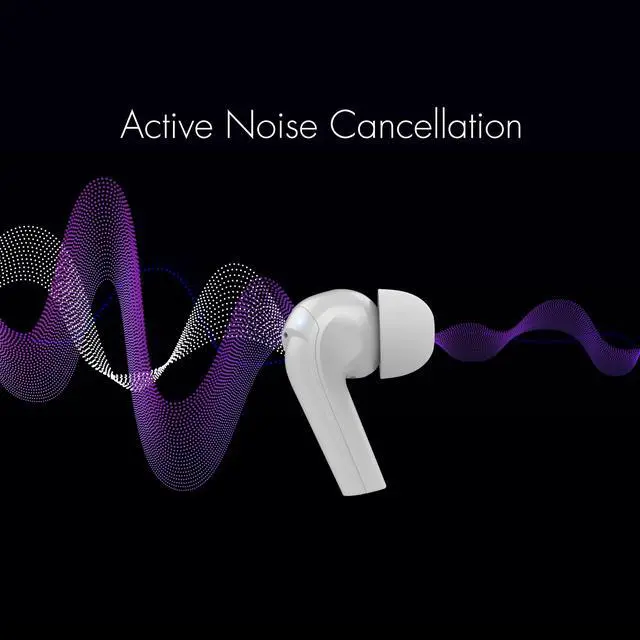 Alt view image 5 of 5 - NUU Buds A | Active Noise Cancelling Wireless Earbuds | 30 Hours Playtime | Pearl White, Compatible with Bluetooth, Auriculares