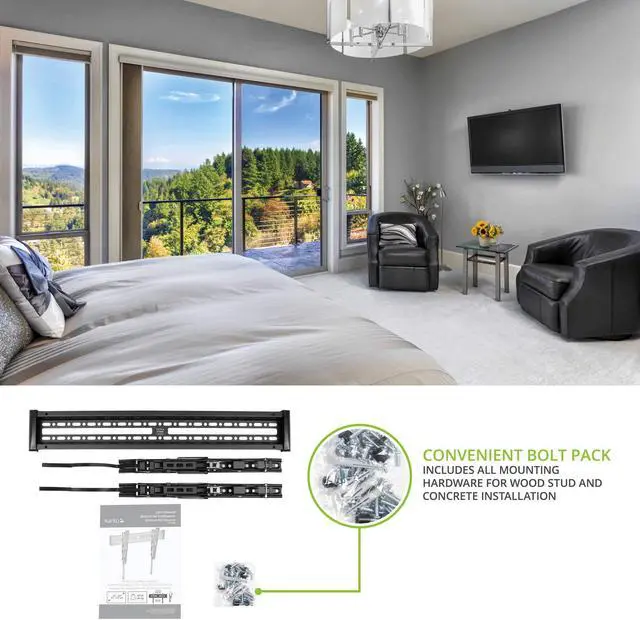 Alt view image 5 of 5 - Kanto KT3260 Tilting TV Wall Mount | Fits 32 to 60 Monitors | Fits VESA Sizes 100 x 100 to 600 x 400 | Tilt Mechanism | Quick Release Tabs | Solid Steel Construction | Dual Stud Wall Plate | Black